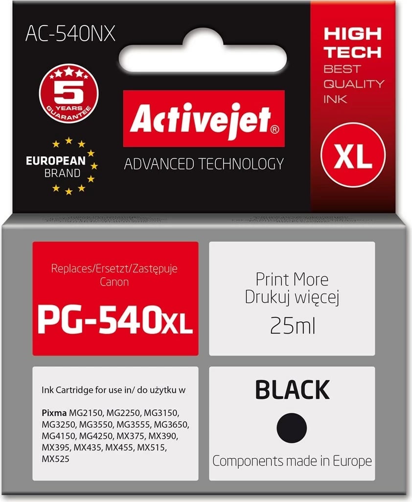 Toner Activejet AC-540NX për printer Canon, 25 ml, e zezë