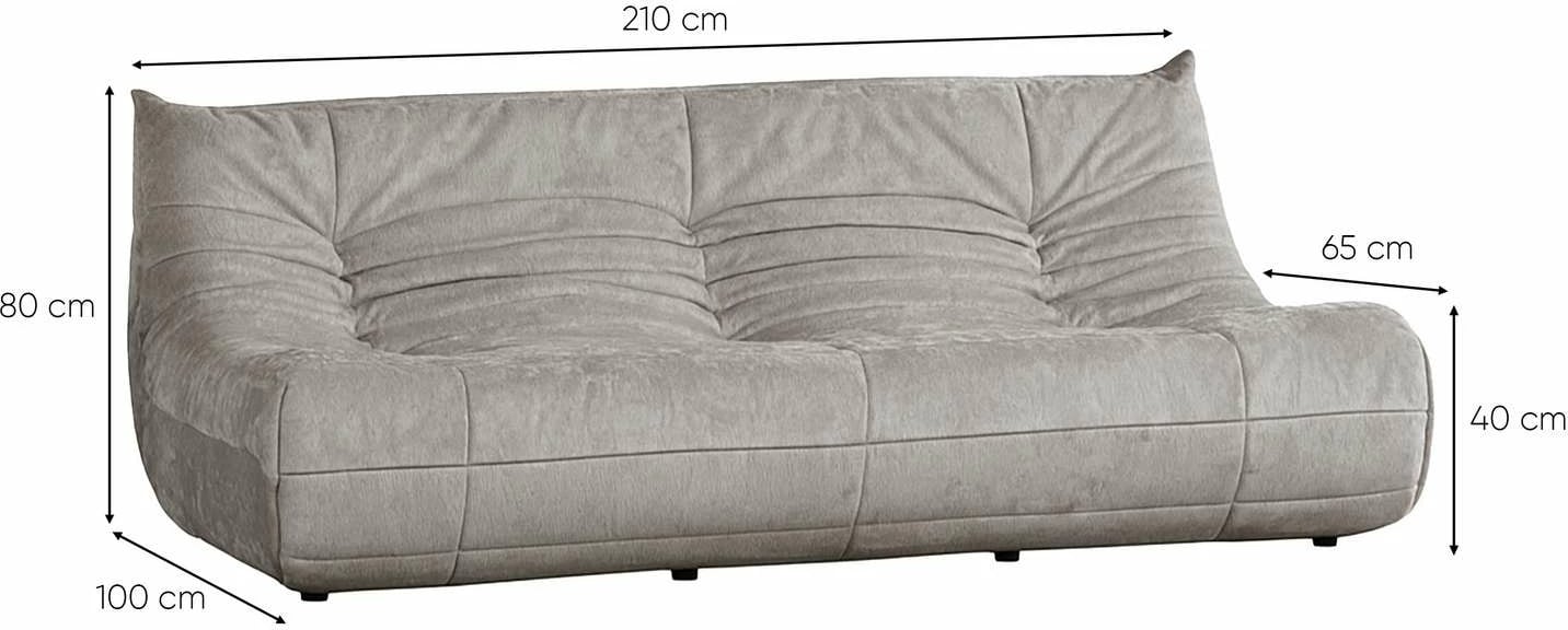 Divan treshe Atelier del Sofa, i bardhë, Bocek