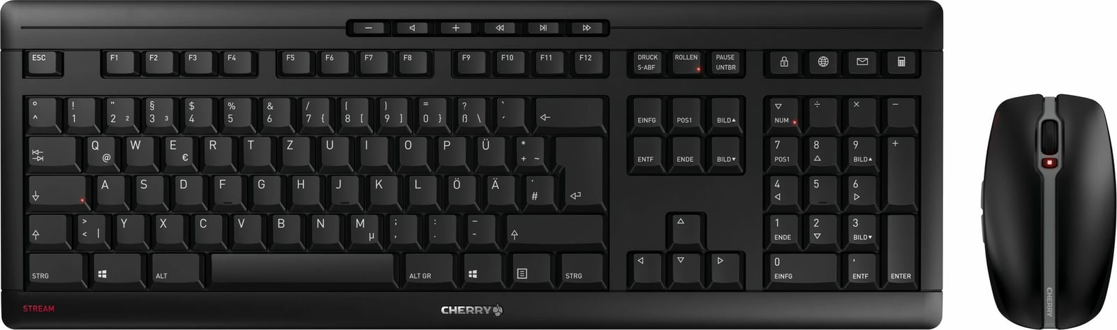 Set tastaturë dhe maus Cherry STREAM DESKTOP RECHARGE, pa tela, i zi