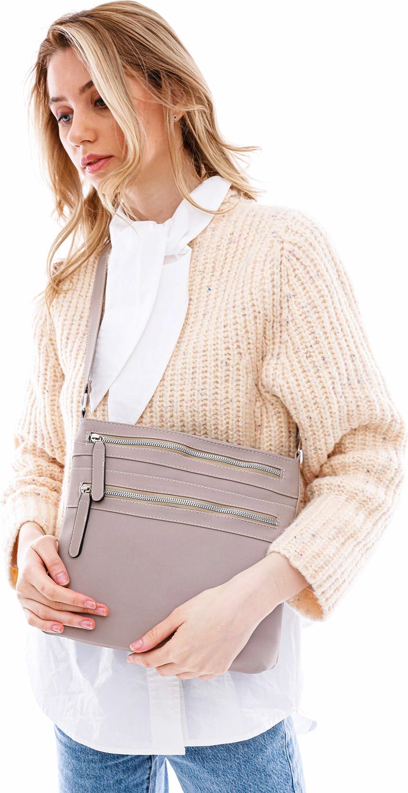 Çantë krahu, ngjyrë krem, Zoozie Bags, 21KT12-022