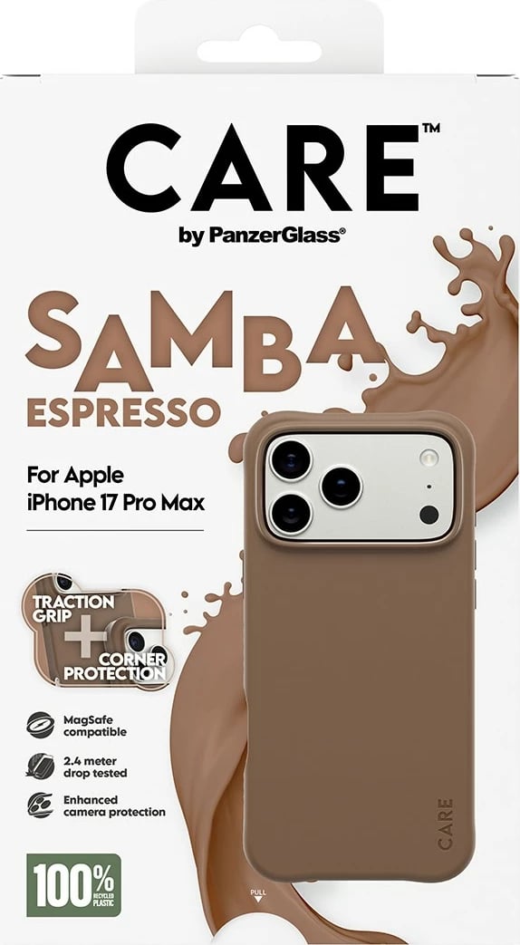 Mbështjellës PanzerGlass CARE MagSafe për iPhone 17 Pro Max, Espresso