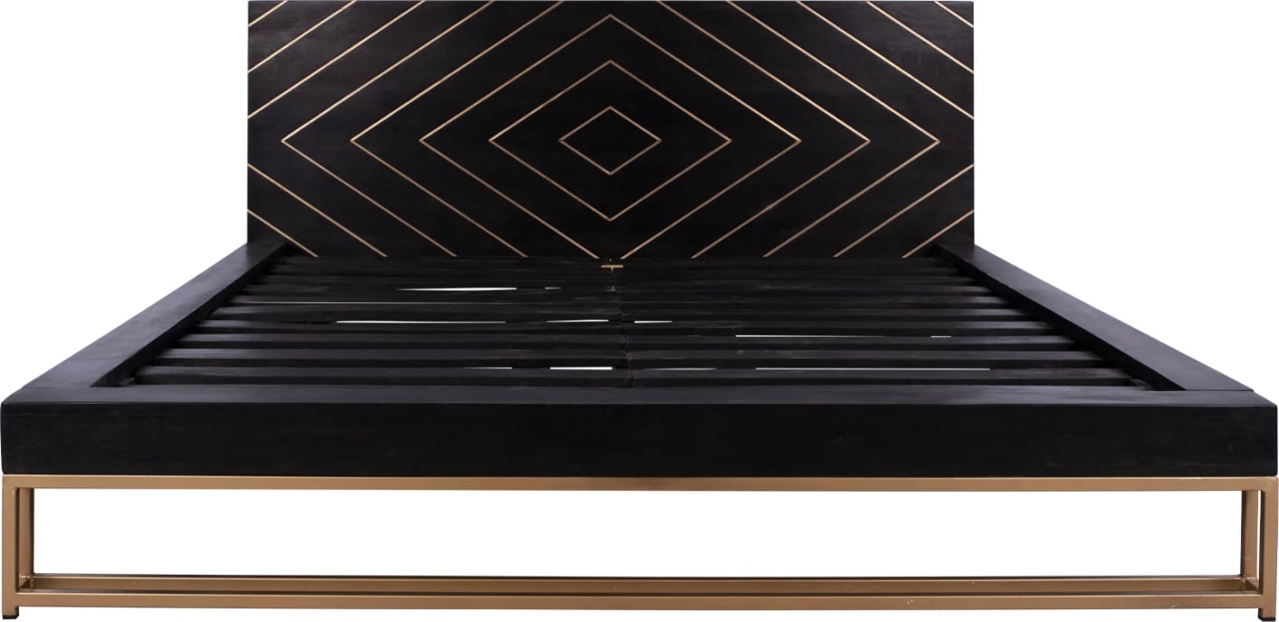 Krevet Sherri FH8358 nga dru mango me këmbë metalike 160x200 cm