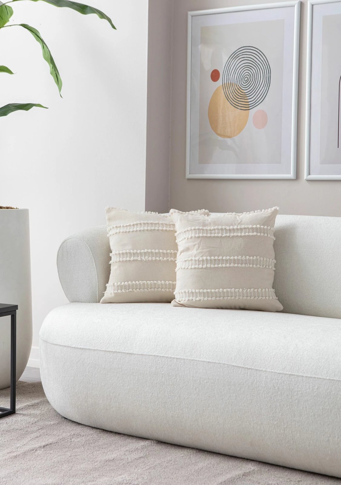 Set mbulesash për jastëkë (2 copë), krem, Tuffet v2