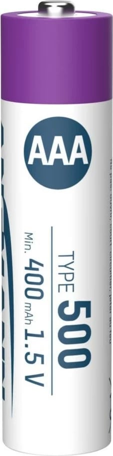 Bateri të rikarikueshme AAA ANSMANN 1311-0028, 500 mAh, Li-Ion, 1.5V, 4 copë, Bardhë