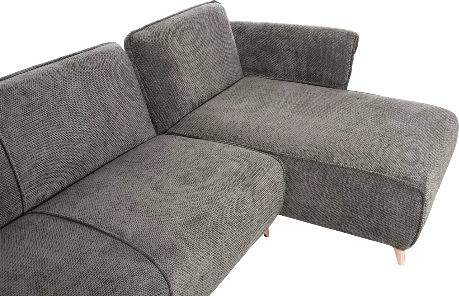 Divan qoshe i kthyeshëm MAILO, FH6071.02, pëlhurë gri e errët, këmbë metalike, 300x150x80H cm