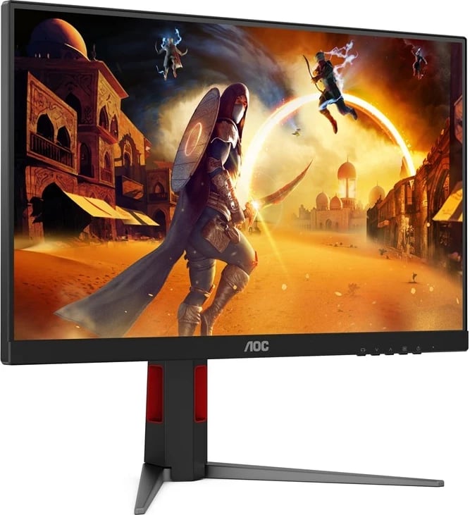 Monitor gaming AOC 24G4HA, 23.8", Full HD, LED, i zi me të kuqe
