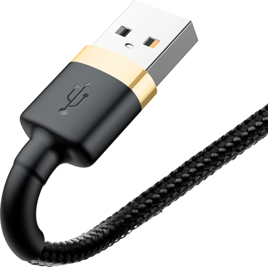 Kabllo Baseus Cafule CALKLF-BV1, USB-A në Lightning, 1m, 2.4A, e zezë/artë