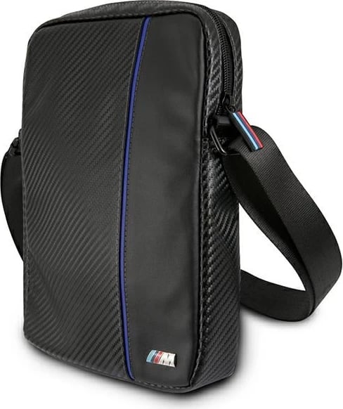 Torba tablet BMW BMTB10CAPNBK Urban Collection, 10 inç, najlon & lëkurë ekologjike, e zezë me vijë të kaltër