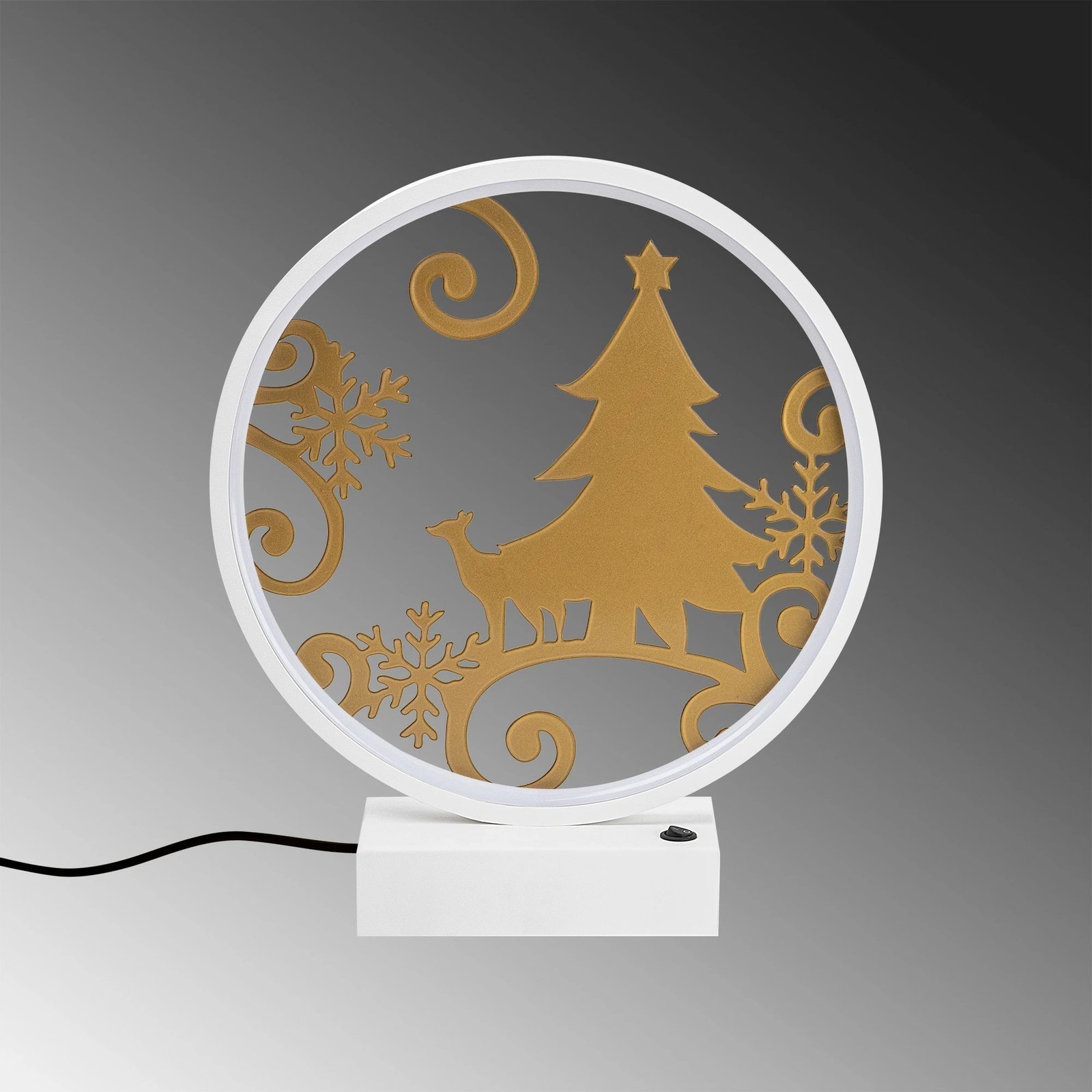 Llambë tavoline dekorative, Opviq, XMAS11, e bardhë dhe e artë