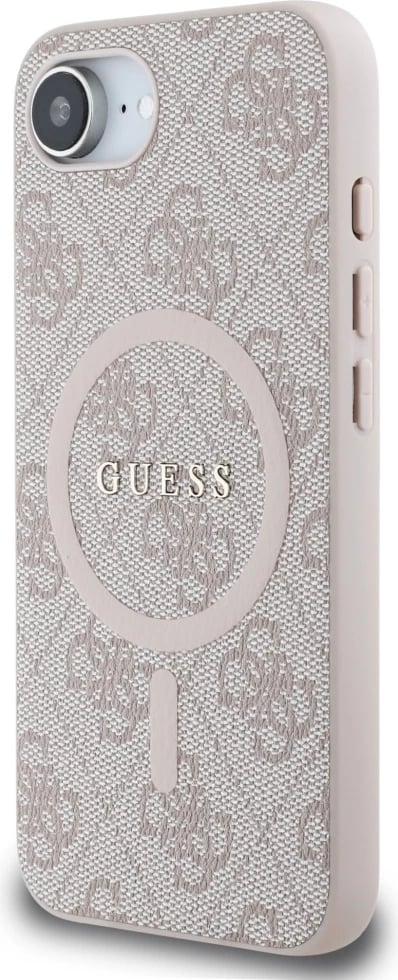 Mbështjellës Guess 4G Ring Classic Logo MagSafe për iPhone 16e, Rozë Mbështjellës Guess 4G Ring Classic Logo MagSafe për iPhone 16e, Rozë