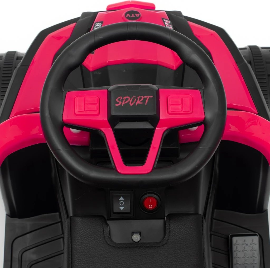 ride-on elektrik për fëmijë, Baby Mix Ruggy, motor 18W, bateri 6V, shufër shtytëse prindërore, deri 30 kg, e kuqe