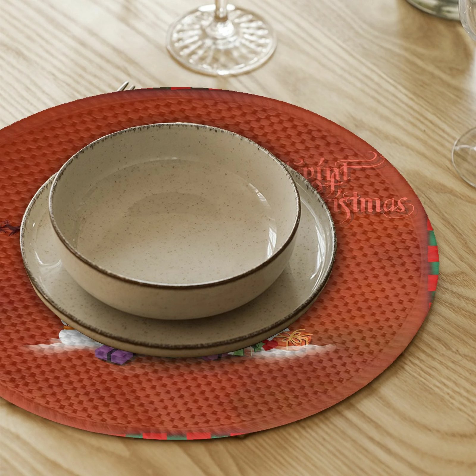 Set nënshtrues tavoline Hermia Concept, model Krishtlindjes, 4 copë, 37cm