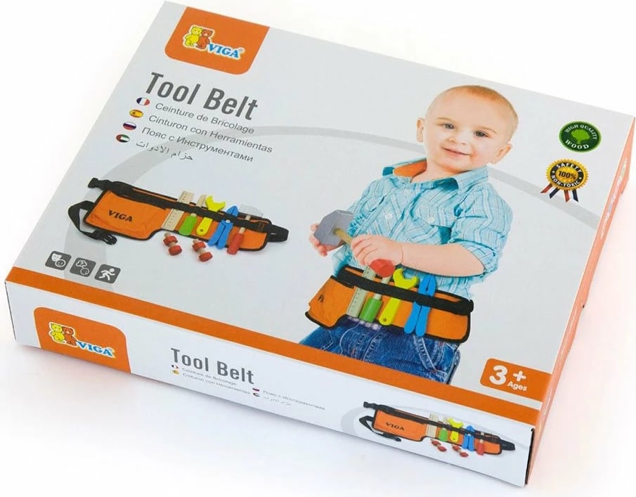 Set veglash druri, Viga, me rrip i rregullueshëm, për fëmijë 3+, multingjyrësh, set