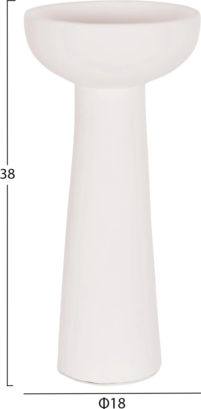 Vazo dekorative tavoline LEKKAN, terrakotë e bardhë, FH4664.02L, 18x38cm Vazo dekorative tavoline LEKKAN, terrakotë e bardhë, FH4664.02L, 18x38cm