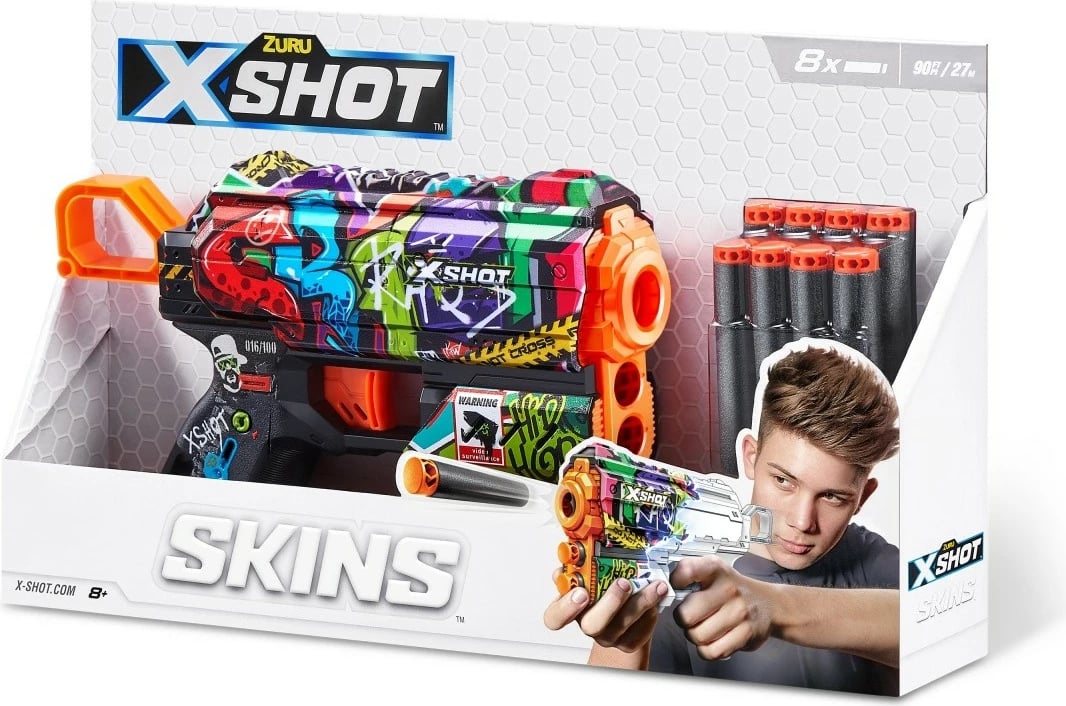 Blaster lodër ZURU X-Shot Skins Flux, 8 shigjeta, shumëngjyrësh Blaster lodër ZURU X-Shot Skins Flux, 8 shigjeta, shumëngjyrësh