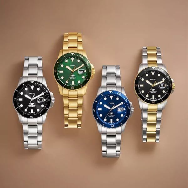 Orë dore për meshkuj FOSSIL BLUE, e artë