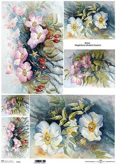 Letër orizi NEXT "flowers 1" 42x29.7cm