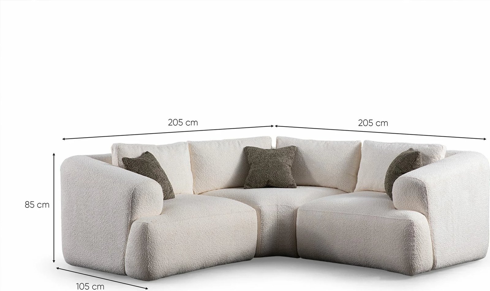Këndare Sofia, Atelier del Sofa, e bardhë (L1 + C + 1R)