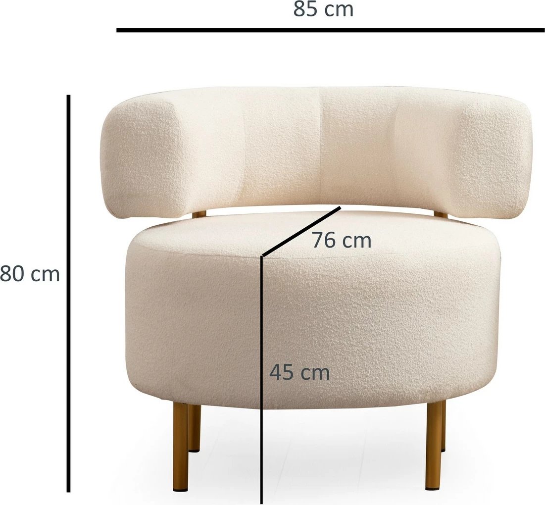 Karrige Wing Atelier del Sofa, River Round, e bardhë