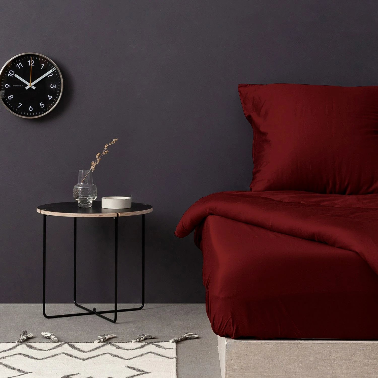 Çarçaf i vogël i ngushtë, saten, ngjyrë maron, L'essentiel