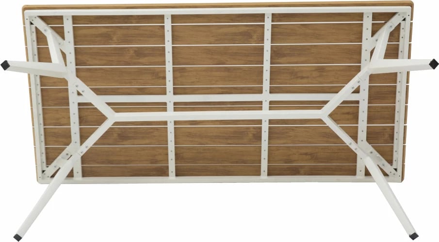 Tavolinë Bridge, e bardhë-natyrale, 180x90x75cm