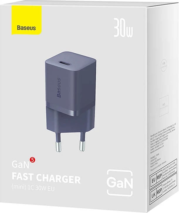 Karikues muri mini GaN5 30W, Baseus CCGN070705, USB-C, vjollcë