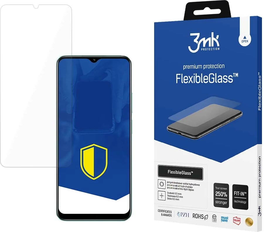 Mbrojtës ekrani FlexibleGlass 3mk për Realme C33, ultra i hollë, antibakterial
