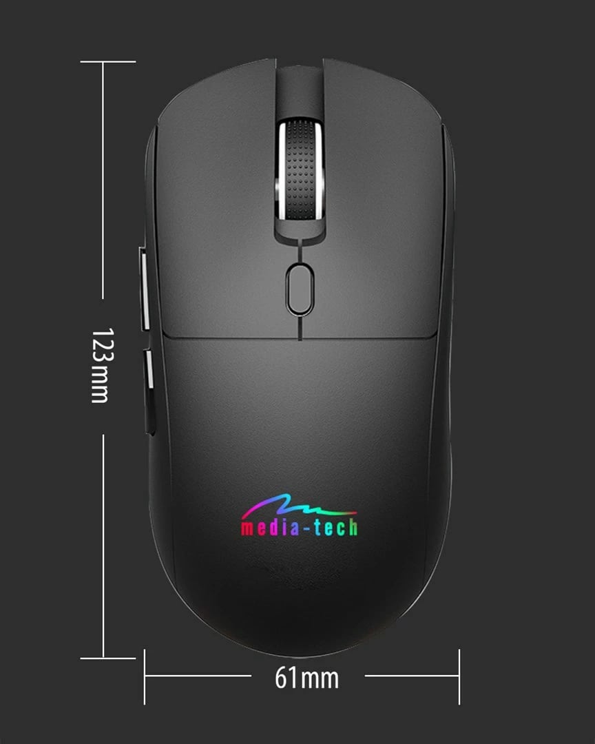 Maus wireless 2-në-1 Media tech MT1124, 3200 DPI, 6 butona, i zi