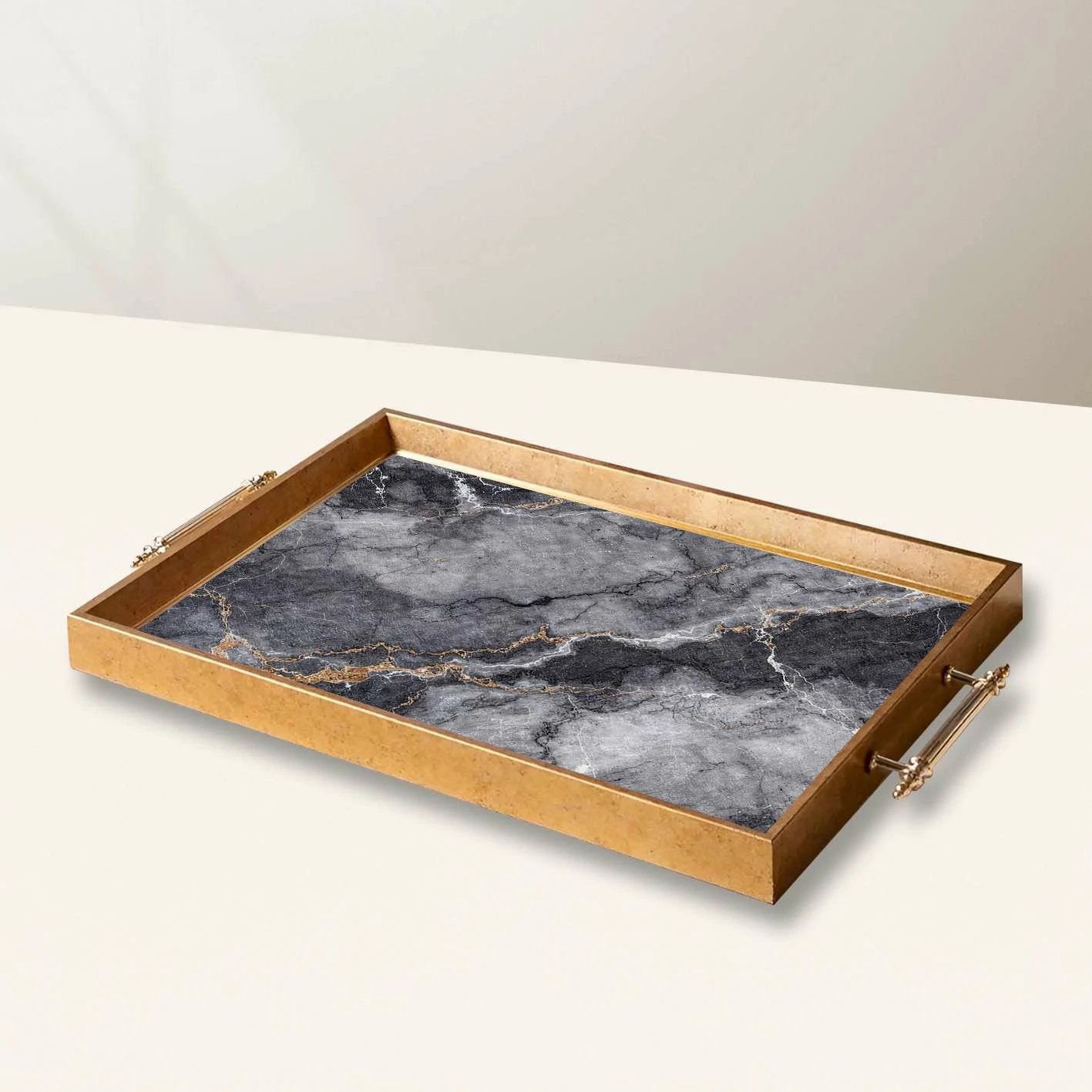 Tabaka dekorative prej qelqi, Aberto Design, TPEA10044, shumëngjyrëshe, 50x29x3.5 cm