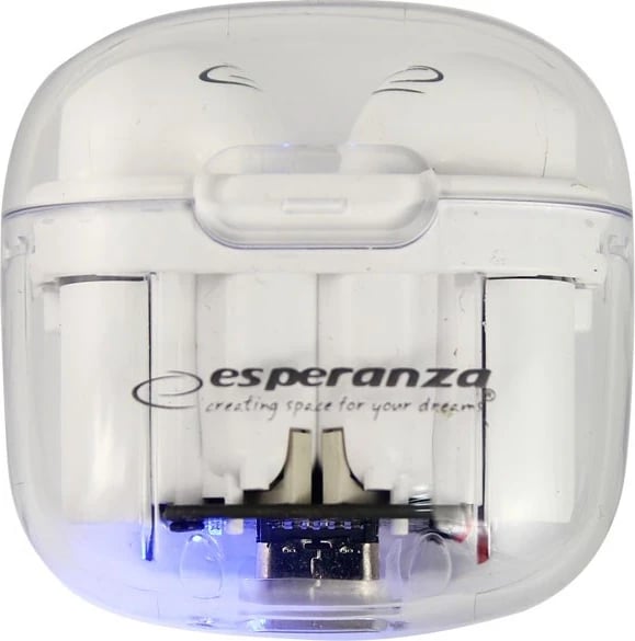 Dëgjuese Bluetooth Esperanza EH237W, TWS, të bardha