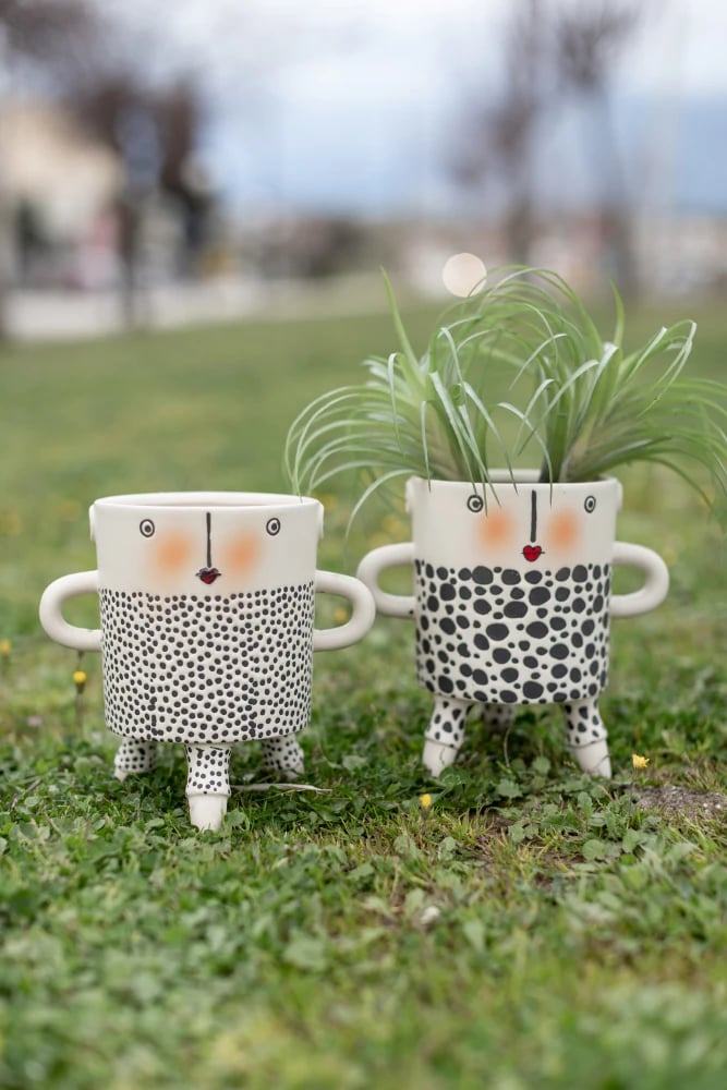 Vazo Person 2, qeramikë, e bardhë, 19x13x19cm