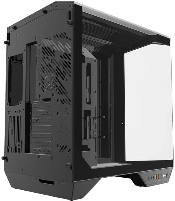 Kasë Darkflash DY470, Big Tower, xham i temperuar, pa ventilatorë, e zezë