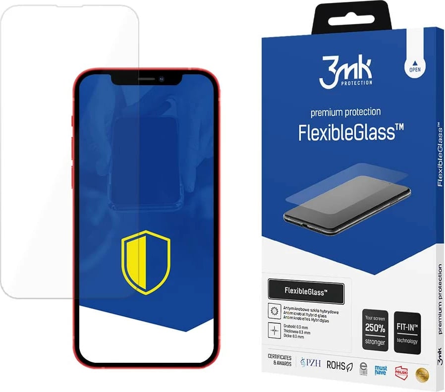 Mbrojtës ekrani xhami hibrid 3mk FlexibleGlass për iPhone 13 Pro / iPhone 13, Transparent
