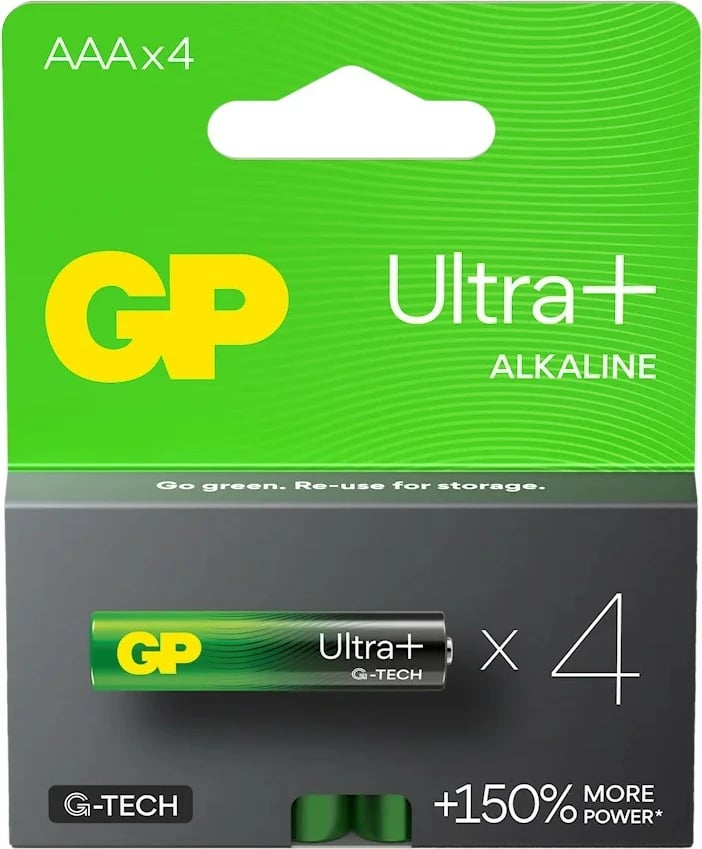 Bateri alkaline GP Ultra+ G-TECH AAA/LR03, 4 copë