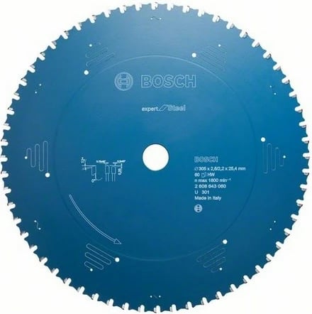 Disk rrethor për sharrë Bosch 2608643063, 25.4 cm, për metal, 1 copë