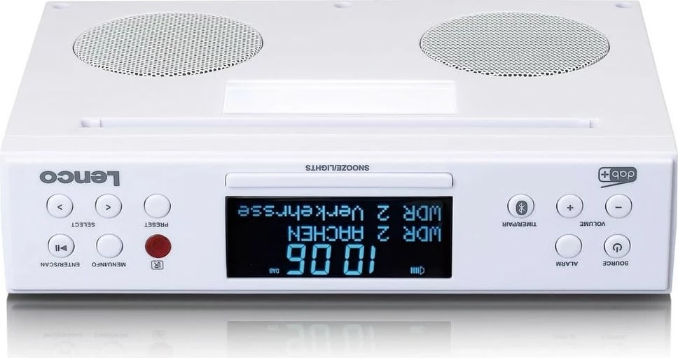 Radio Lenco KCR-190, Bluetooth, LCD ekran, 2 altoparlantë, e bardhë