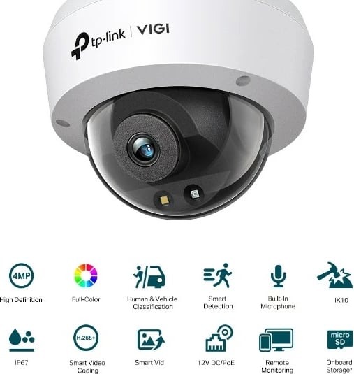 Kamerë sigurie dome TP-LINK VIGI C240, 4MP, 2.8mm, Bardhë