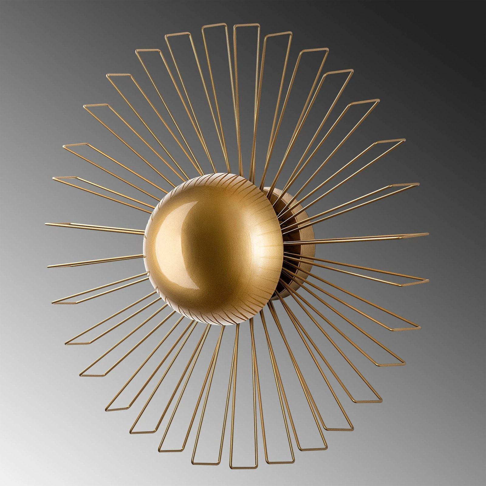 Llambë muri dekorative, metalike, ngjyrë ari, Opviq Kaya - 15236 - L