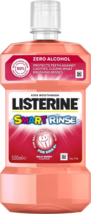 Shpëlarës goje për fëmijë Listerine Smart Rinse Berry 500ml