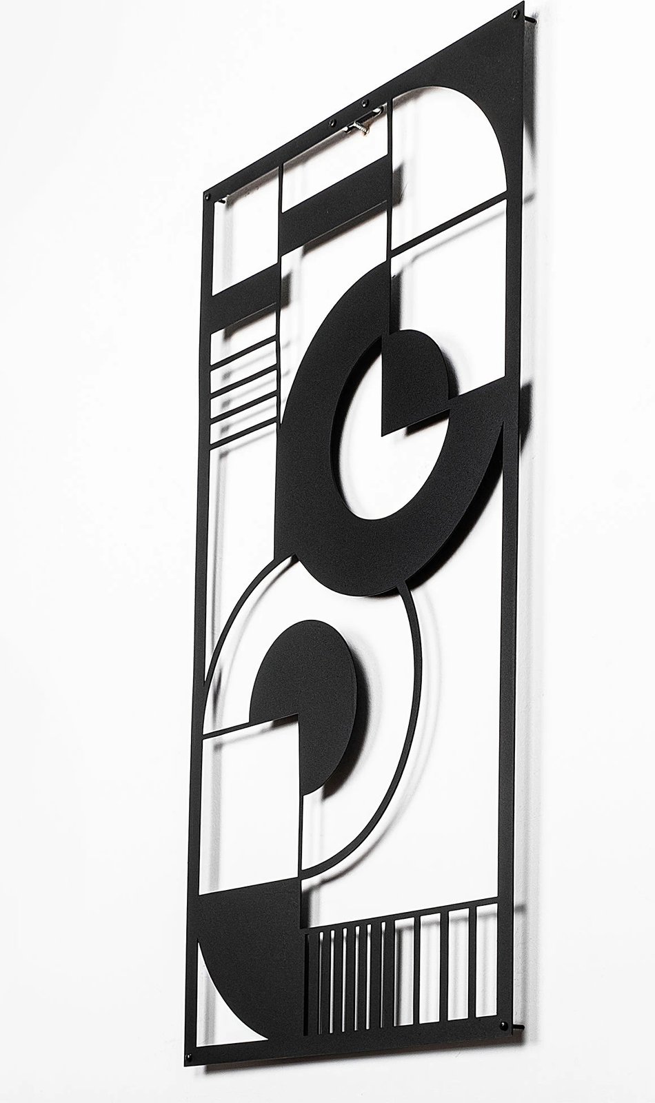 Aksesor dekorativ metalik për mur, Wallity, Hypnosis 2, ngjyrë e zezë, 37x71cm