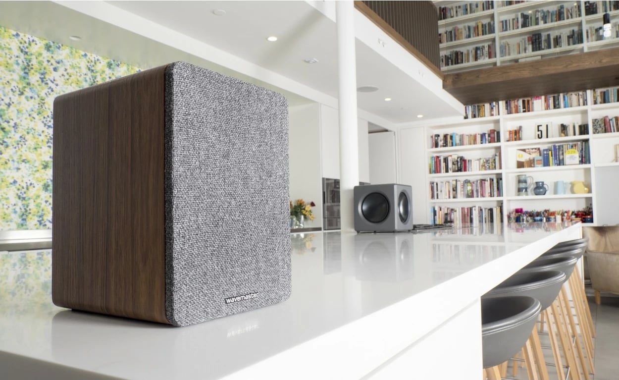 Sistem zëri Wavemaster Base, 2.0 kanale, Bluetooth & Line-in, 30W, gri/wood