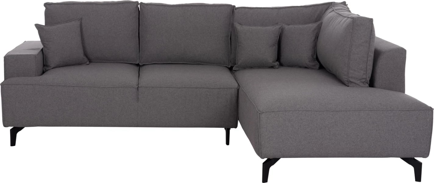 Kënd-sofë krevate me hapësirë për depo, Saffira FH3303.01R, material gri, 270x195x100cm