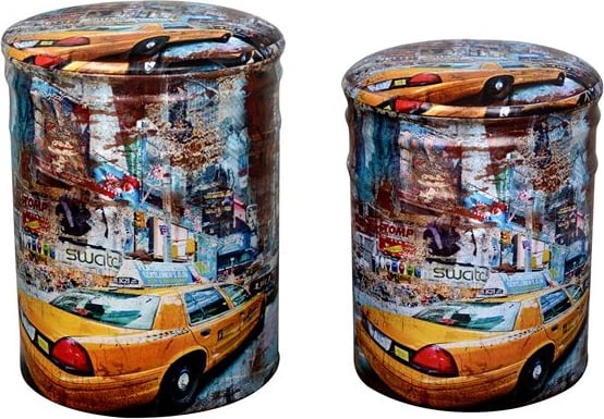 Set karrige për bar 2 pjesë me hapësirë ruajtëse & PU FH267 Verdhë