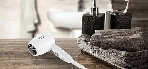 Tharëse flokësh murale, Adler AD 2252, 1600W, 2 shpejtësi/2 temperatura, auto-off, kabllo spiral 1.6 m, tip prizë C, e bardhë, me set montimi