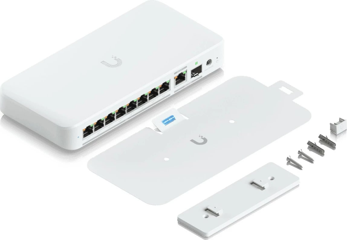 Switch Ubiquiti USW-Flex-2.5G-8-POE, 8x 2.5GbE RJ45, 1x 10GbE SFP+, i bardhë