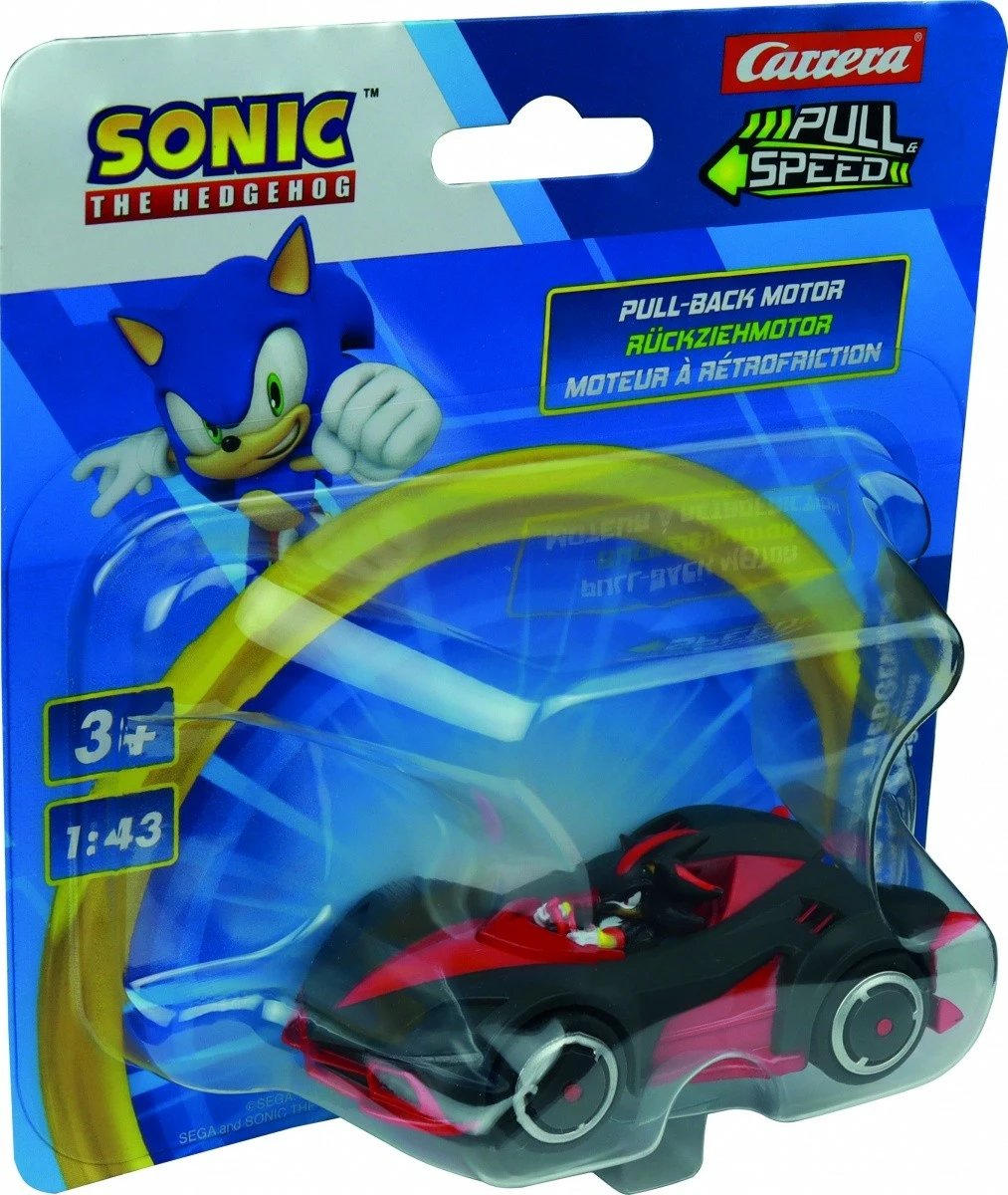 Veture lodër Carrera Sonic the Hedgehog Pull & Speed, Shadow, 1:43, e zezë/e kuqe