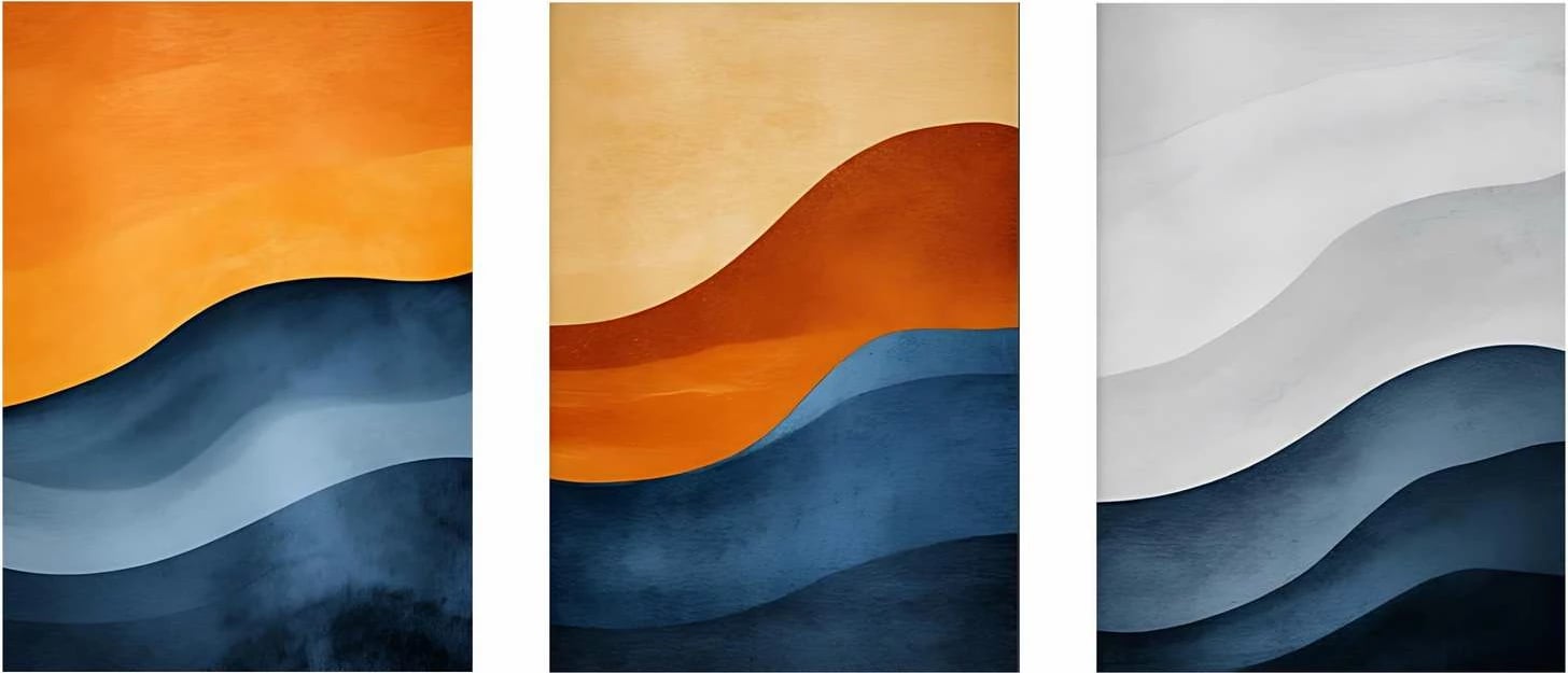 Pikturë dekorative me kornizë, 3 copë, MDF, shumëngjyrëshe, Wallity, Mp3-00102, 21x30cm