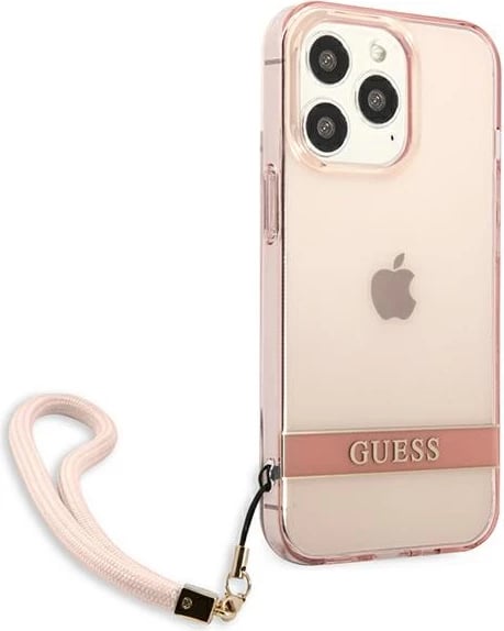 Mbështjellës Guess Translucent Strap për iPhone 13 Pro/13 6.1", Rozë Mbështjellës Guess Translucent Strap për iPhone 13 Pro/13 6.1", Rozë