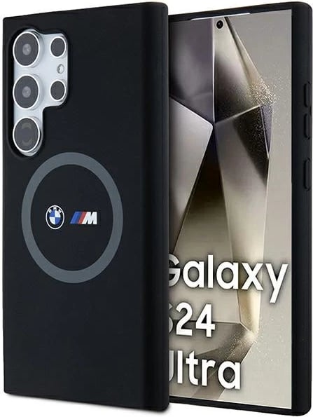 Mbështjellës BMW M Silicone Printed Ring MagSafe për Samsung Galaxy S24 Ultra, i zi
