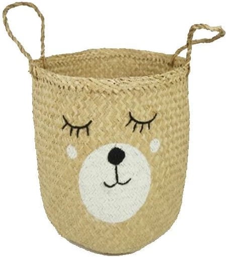 Shportë e endur BOHO Rattan me figurë kafshe Ø35x37cm